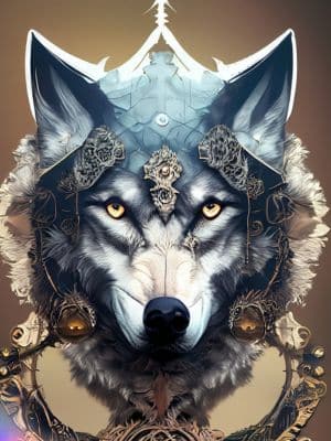 Der Wolf, der das Prinzip des inneren Schatten anspricht, Branding mit Archetypen, erstellt mit Adobe Firefly